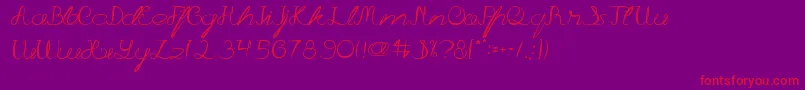 Continue Font – Red Fonts on Purple Background