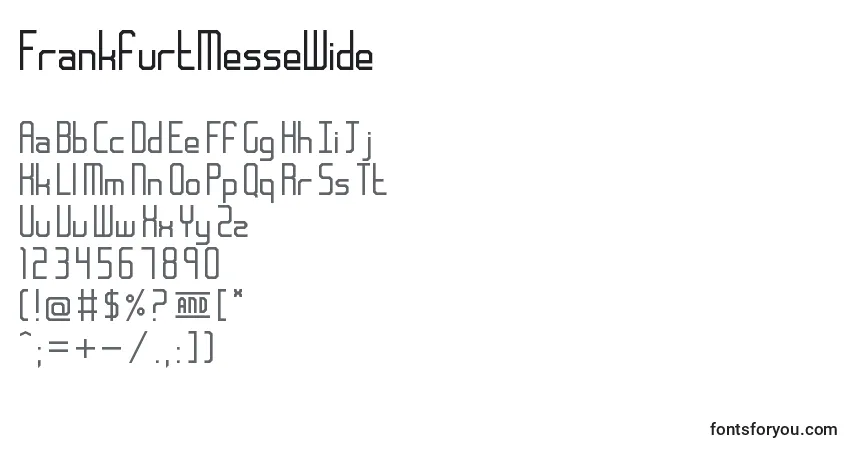 A fonte FrankfurtMesseWide – alfabeto, números, caracteres especiais