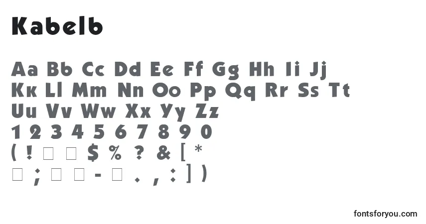 A fonte Kabelb – alfabeto, números, caracteres especiais