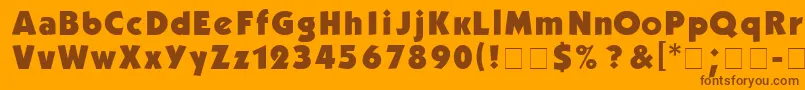 Kabelb Font – Brown Fonts on Orange Background