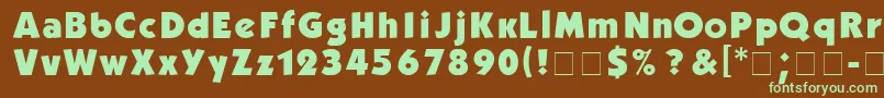 Kabelb Font – Green Fonts on Brown Background