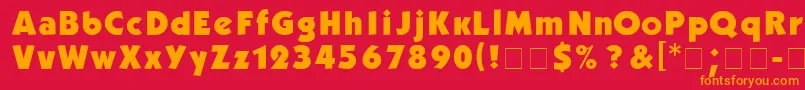 フォントKabelb – 赤い背景にオレンジの文字