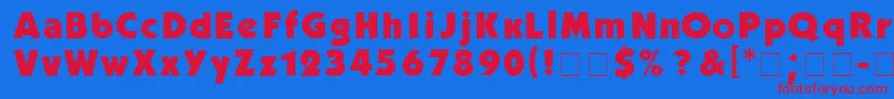 フォントKabelb – 赤い文字の青い背景
