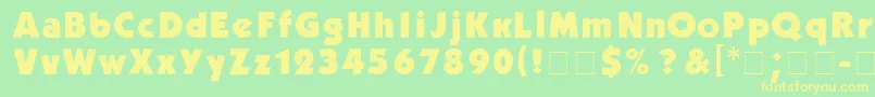 フォントKabelb – 黄色の文字が緑の背景にあります
