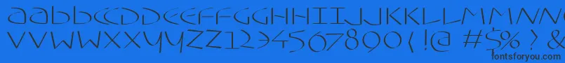 Typoasisuncial-Schriftart – Schwarze Schriften auf blauem Hintergrund