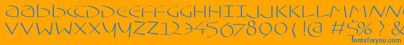 Typoasisuncial Font – Blue Fonts on Orange Background