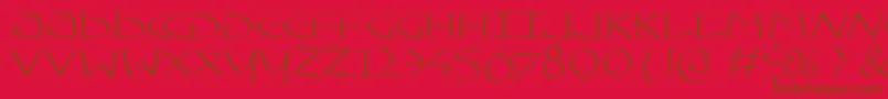 Typoasisuncial Font – Brown Fonts on Red Background