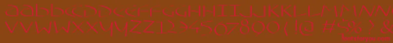 Typoasisuncial-fontti – punaiset fontit ruskealla taustalla