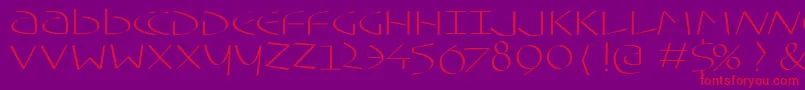 フォントTypoasisuncial – 紫の背景に赤い文字