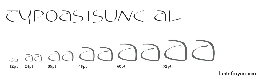Größen der Schriftart Typoasisuncial
