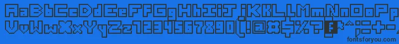 Шрифт ThirteenPixelFonts – чёрные шрифты на синем фоне