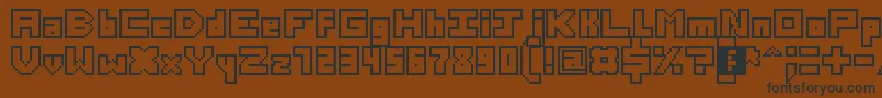 Шрифт ThirteenPixelFonts – чёрные шрифты на коричневом фоне