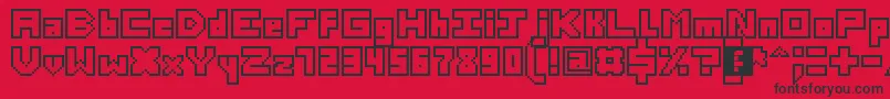 Fonte ThirteenPixelFonts – fontes pretas em um fundo vermelho