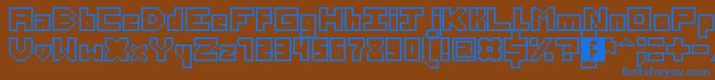 ThirteenPixelFonts Font – Blue Fonts on Brown Background