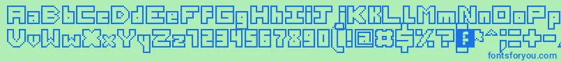 ThirteenPixelFonts Font – Blue Fonts on Green Background