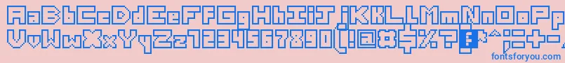 ThirteenPixelFonts Font – Blue Fonts on Pink Background