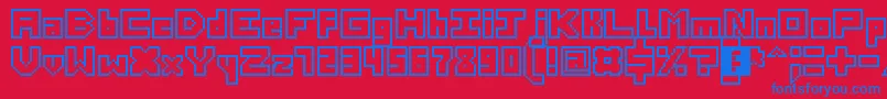 Police ThirteenPixelFonts – polices bleues sur fond rouge