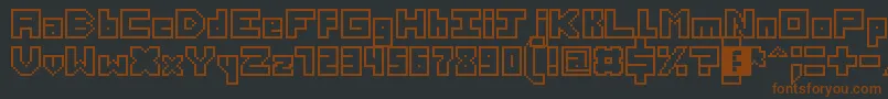 Шрифт ThirteenPixelFonts – коричневые шрифты на чёрном фоне