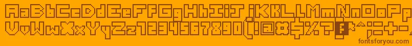 ThirteenPixelFonts Font – Brown Fonts on Orange Background