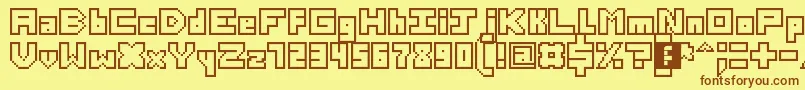 ThirteenPixelFonts Font – Brown Fonts on Yellow Background
