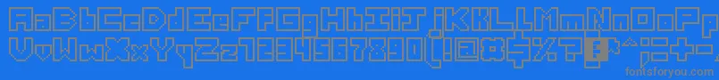 Fonte ThirteenPixelFonts – fontes cinzas em um fundo azul