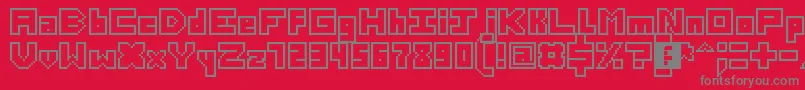 Шрифт ThirteenPixelFonts – серые шрифты на красном фоне