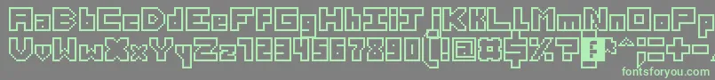 ThirteenPixelFonts Font – Green Fonts on Gray Background