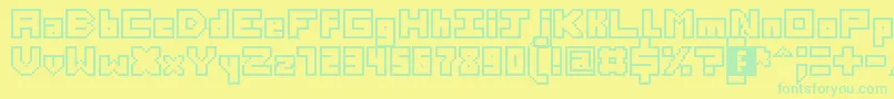 ThirteenPixelFonts Font – Green Fonts on Yellow Background