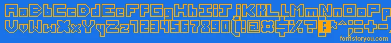 ThirteenPixelFonts Font – Orange Fonts on Blue Background
