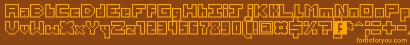 ThirteenPixelFonts Font – Orange Fonts on Brown Background