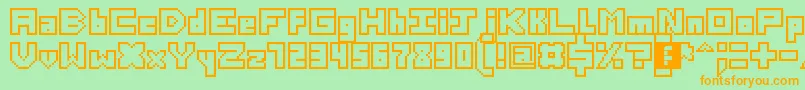 ThirteenPixelFonts Font – Orange Fonts on Green Background