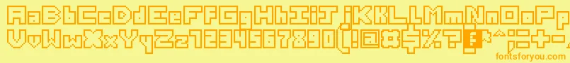 ThirteenPixelFonts Font – Orange Fonts on Yellow Background
