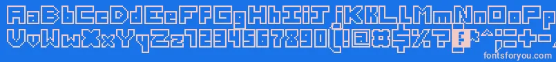 Шрифт ThirteenPixelFonts – розовые шрифты на синем фоне