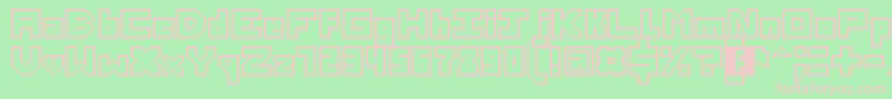 Fonte ThirteenPixelFonts – fontes rosa em um fundo verde