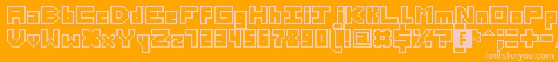 ThirteenPixelFonts Font – Pink Fonts on Orange Background