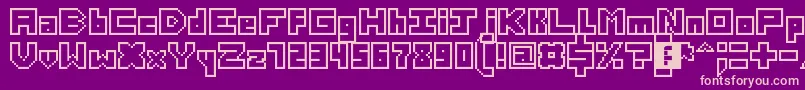 ThirteenPixelFonts Font – Pink Fonts on Purple Background
