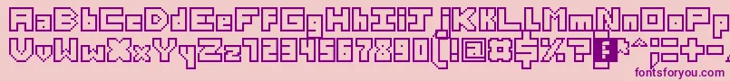 ThirteenPixelFonts Font – Purple Fonts on Pink Background