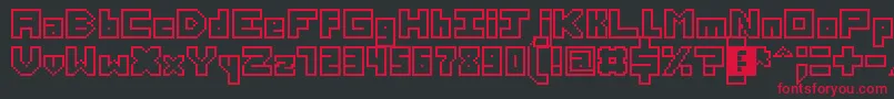 Шрифт ThirteenPixelFonts – красные шрифты на чёрном фоне