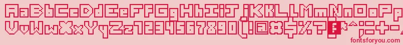 ThirteenPixelFonts Font – Red Fonts on Pink Background