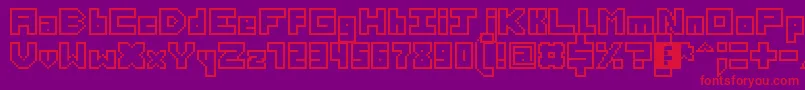 Police ThirteenPixelFonts – polices rouges sur fond violet