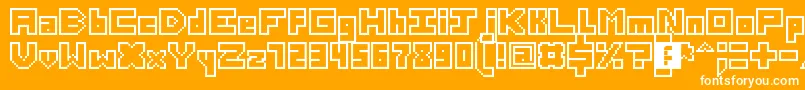 ThirteenPixelFonts-fontti – valkoiset fontit oranssilla taustalla