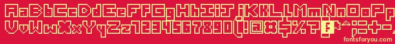 Fonte ThirteenPixelFonts – fontes amarelas em um fundo vermelho