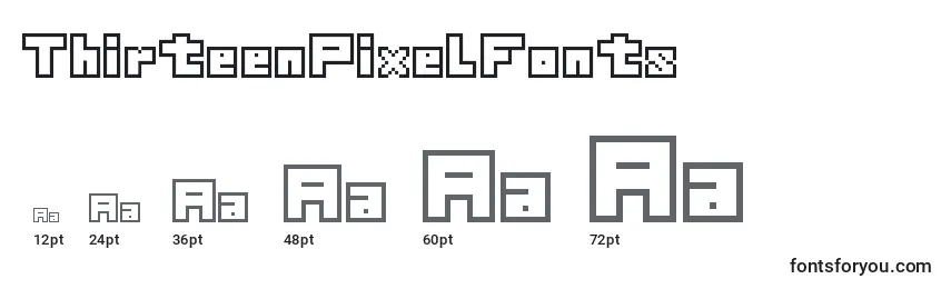 ThirteenPixelFonts Font Sizes