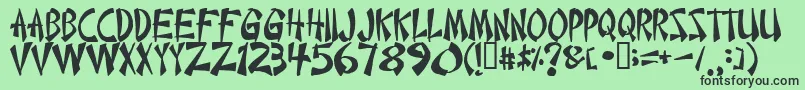 フォントChint – 緑の背景に黒い文字