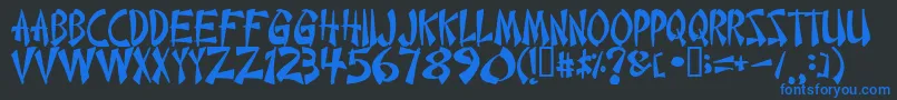 フォントChint – 黒い背景に青い文字