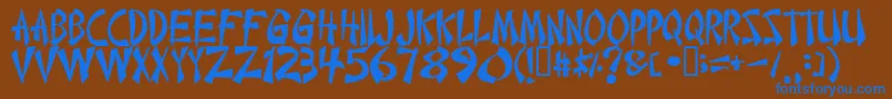 フォントChint – 茶色の背景に青い文字