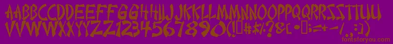 Chint-Schriftart – Braune Schriften auf violettem Hintergrund
