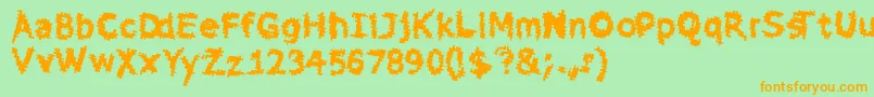 SewerSys Font – Orange Fonts on Green Background