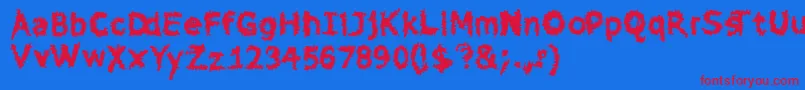 SewerSys-fontti – punaiset fontit sinisellä taustalla