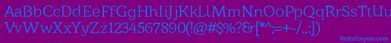 Czcionka Barkentina1 – niebieskie czcionki na fioletowym tle